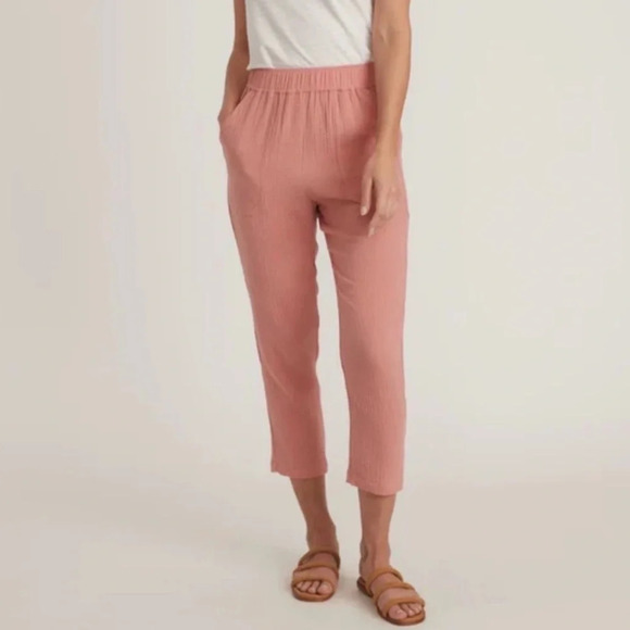 Marine Layer Paula Easy Tapered Pink Gauzy Cotton Pant Size S NWT - Picture 6 of 14